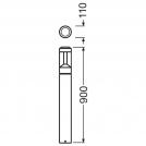 OSRAM - Градинско тяло LEDVANCE BOLLARD 900 LANTERN 12 W 3000 K GY (1)