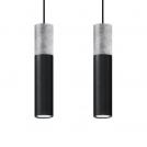 SOLLUX - pendant lamp BORGIO 2 black grey concrete steel SL.0651