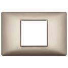 VIMAR - 14652.74 - Plate 2centrM met. pearl nickel