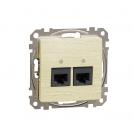 SCHNEIDER ELECTRIC - SDD180467 Sedna Design & Elements - CAT 6A UTP, 2x RJ45, birch