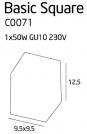 MAXLIGHT - Спот Basic Square Black C0071 , 1 x 50W GU10 230V (1)