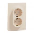 SCHNEIDER ELECTRIC - NU206744 Double Socket Outlet ivory  2P+E 16A 250V New Unica screw connection