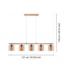EGLO - Пендел MINIERE E27 5X28W никел мат, антично кафяво - 901292 (2)