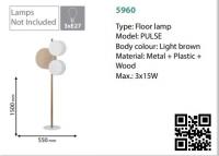 TKLighting - ЛАМПИОН PULSE 3XE27 БЯЛ/КАФЯВ 3x15W 5960 (1)