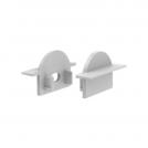 ACA LIGHTING - EP101 SET OF GREY PLASTIC END CAPS FOR P101, 1 WITHOUT HOLE & 1 WITH HOLE