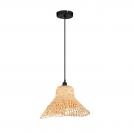 NOVA LUCE - Rattan pendant lamp D: 45 H: 150cm   9001117  AURA ⚡ LED E27 ⚡ 1x12 Watt ⚡ 100-240Volt ✴ Rattan/Black suspension