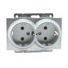 MONO ELECTRIC - MONO ELECTRIC - Dual Outlet DESPINA, 16A, MN-500-002104-120, 2P+E, silver