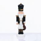 ACA LIGHTING - NUTCRACKER RESIN SOLDIER WITH MISTLETOE BLACK 23cm  X1523308
