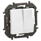 LEGRAND - Double 2-way switch white Niloe New NP2220WH