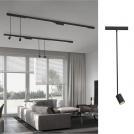 NOVA LUCE - LED Магнитен пендел за шина Ø4.5, В:60 см.  9136203  SLIM ⚡ 5W ⚡ DC48V ⚡ Bridgelux 444Lm ⚡ >90 ⚡ 3000K ⚡ IP20 ✴ Пясъчно черен 