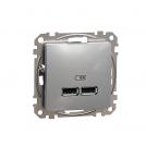SCHNEIDER ELECTRIC - SDD113401 Sedna Design & Elements USB charging socket, A+A type, 2.1A, aluminium