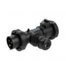 PCE - CEE plug 16A 3p with coupling and cable outlet IP67 (T-Connect) black  94326000