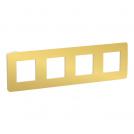 SCHNEIDER ELECTRIC - NU280860 cover frame - 4 gangs - 4 x 2 modules - gold/ ivory coarse surface