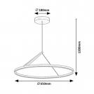 RABALUX - Пендел Н:130 Ø65cm. 72352 RENARA ⚡ LED 40W ⚡ 1850lm ⚡ 3000К ⚡ IP20 ✴ Черен/Злато (3)
