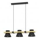 EGLO - pendant light MACCLES E27 3X15W black/wood - 43956