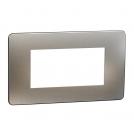 SCHNEIDER ELECTRIC - NU270455М New Unica - cover frame - 1 gang - 4 module - light aluminium/ white mirror surface