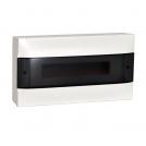 LEGRAND - 1 372 16 Practibox S surface mounting cabinet with earth and neutral terminal blocks - smoked door - 1 row - 18 modules per row