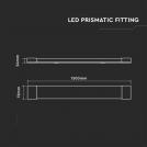 V-TAC - 38W LED Plastic Grill Fitting 150cm Fast Connect & Cable 155 lm/W 3000K SKU: 20365  (1)