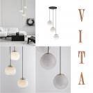 NOVA LUCE - Pendant lamp D:30, H:120 cm.    9028841   VITA ⚡ LED E27 ⚡ 3x12W ⚡ 230V ⚡ IP20 ✴ Brass Gold/White 