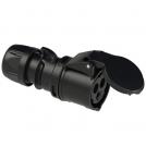 PCE - CEE-connector 16A 4p 6h IP44 SHARK (black)  214-6x