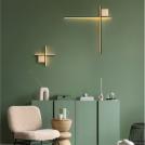 NOVA LUCE - Dimmable wall lamp L:80 W:4 H:80cm.  9006087  CROSS ⚡ LED 20W ⚡ 1359Lm ⚡ 3000K ⚡ IP20 ✴ Sandy Black/Brush Gold