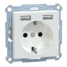 SCHNEIDER ELECTRIC - Merten - USB charger + schuko socket-outlet - 2.4A 16A - lotus white MTN2366-0325