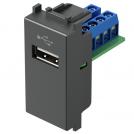 TEM - KM51AT Socket USB A 2.0 for data 1M, color Anthracite, Modul