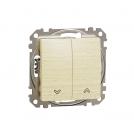 SCHNEIDER ELECTRIC - SDD180114 Sedna Design & Elements - Shutter control button - 10AX 250V without frame birch