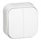 LEGRAND - 7 824 02 2 gang one-way switch Forix- surface mounting - IP2X - 10 AX 250 V~ - white