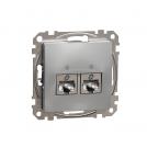 SCHNEIDER ELECTRIC - SDD113452S Sedna Design & Elements - CAT 5E STP, 2x RJ45, aluminium