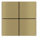 Ekinex - Face plate for 4 buttons 40x40 FF Metal Brass - EK-TQQ-GBB