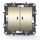ACA LIGHTING - Cериен ключ 10A с LED индикация PRIME Шампанско мат 1000111204