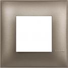 BTICINO - R4802TM cover plate - 2 centered module - Titanium metal
