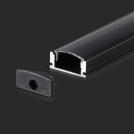 V-TAC - LED Strip Mounting Kit with Diffuser Aluminum Black Housing 2000x17.4x7mm SKU: 2873 