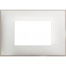 BTICINO - R4803WS cover plate - 3 centered module - White satin