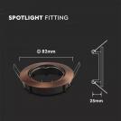 V-TAC - GU10 Fitting Round Movable Bronze SKU: 8580 VT-779RD (1)