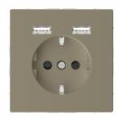 SCHNEIDER ELECTRIC -  MTN2366-6033 Merten - USB charger + schuko socket-outlet - 2.4A 16A - sahara