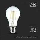 V-TAC - LED Крушка 4W Filament E27 A60 Прозрачно Покритие 6400K SKU: 217120  (1)