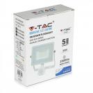 V-TAC - 20W LED Прожектор Сензор SAMSUNG Чип Бяло Тяло 6400K SKU: 450 (6)