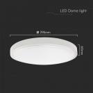 V-TAC - 24W LED Плафон Кръг Бяла Рамка 6400К IP44 SKU: 76201 (4)