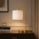 TNL - METAL & VELVET FABRIC TABLE LAMP TNL1008WH