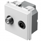 TEM - KM25PW Socket TV+SAT terminal 1db 2M, color White gloss, Modul