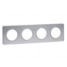 SCHNEIDER ELECTRIC - S530808J Odace Touch cover frame 4 gang metal brushed aluminium & aluminium border