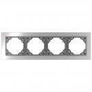 EFAPEL - FOUR GANG FRAME CHROME/GREY 90940 TRS LOGUS 90 Metallo