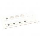 LEGRAND - 654865 Incara Multilink wall equipped with 3 sockets SCH 1 USB A+C 15W 4 RJ45 CAT UTP 2m cord with plug