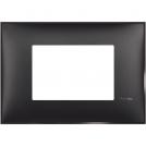 BTICINO - R4803BG cover plate - 3 centered module - Black satin