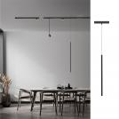 NOVA LUCE - LED Магнитен пендел за шина Ø1.5, В1:60, В2:150 см.  9136204  SLIM ⚡ 5W ⚡ DC48V ⚡ Philips 139Lm ⚡ >90 ⚡ 3000K ⚡ IP20 ✴ Черен 