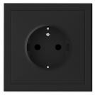 COmmel - Socket Schuko 16A with child protection color Black matt Adria C043-616