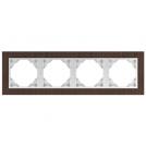 EFAPEL - FOUR GANG FRAME WALLNUT/ALUMINIUM 90940 TNA LOGUS 90 Arbore