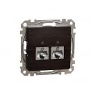 SCHNEIDER ELECTRIC - SDD181462S Sedna Design & Elements - CAT 6 STP, 2x RJ45, wenge